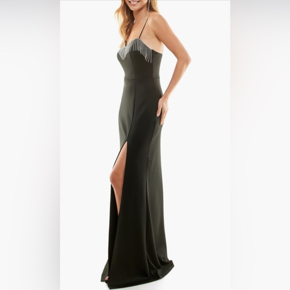 Speechless Elegant Black Evening Gown With‎ Side Leg Slit
